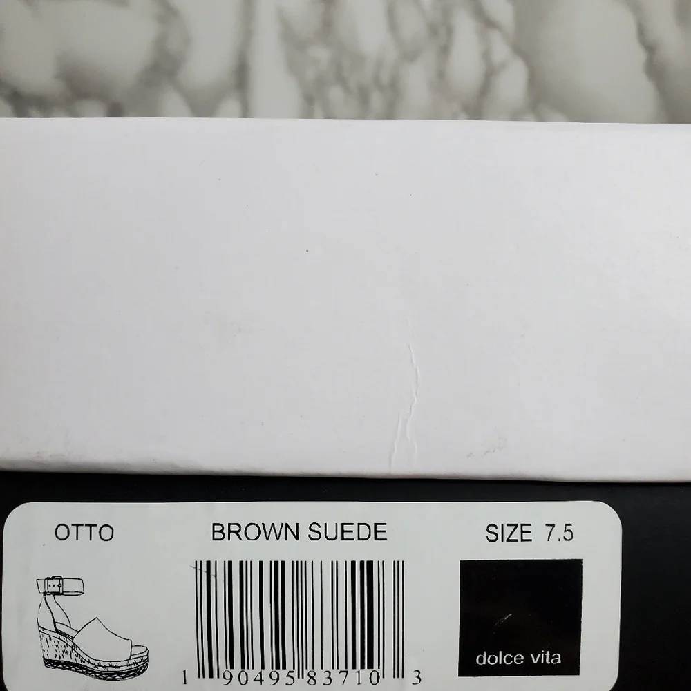 Dolce Vita Brown Suede Wedge Sandals Otto 7.5 - Picture 11 of 11